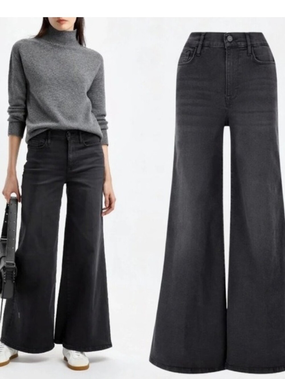 Express Black High Rise Wide Leg Jeans Nwot Size 10